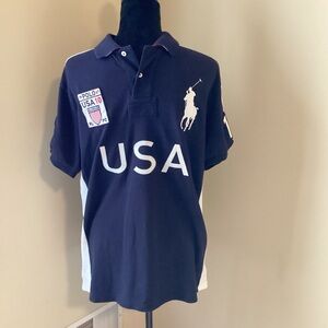 Polo by Ralph Lauren Men's Navy Blue Polo Shirt Big Pony USA
